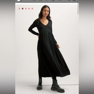 Hatch collection softest rib nursing dress black size 0